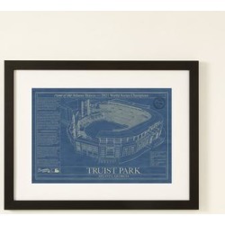 Baseball Stadium Blueprints - Truist Park, Atlanta Braves, Framed found on Bargain Bro Philippines from uncommongoods.com for $185.00