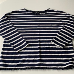 J. Crew Tops | Blue And White Tshirt With Fun Detail | Color: Blue/White | Size: M found on Bargain Bro Philippines from poshmark, inc. for $18.00