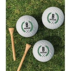 Personalized Planet Golf Balls N/a - White Wreath Personalized Name & Initial Golf Ball - Set of Six found on Bargain Bro from zulily.com for USD $12.15