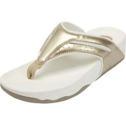 Extra Wide Width Women's The Sporty Thong Sandal by Comfortview in Gold (Size 8 WW) found on Bargain Bro from Ellos for USD $68.39