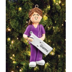 Personalized Planet Women's Ornaments - Brown Hair #35 Female Nurse Personalized Ornament found on Bargain Bro from zulily.com for USD $10.63