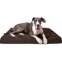 FurHaven Chocolate Ultra Plush Deluxe Orthopedic Pet Bed, 53