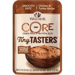 Wellness CORE Grain Free Tiny Tasters Chicken & Turkey Pate Wet Cat Food, 1.75 oz., Case of 12, 12 X 1.75 OZ