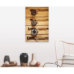 "Fly fishing reels hanging on wall" Canvas Wall Art