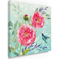 Winston Porter Anjelien Evening Garden I' Watercolor Painting Print on Wrapped Canvas & Fabric in Pink, Size 14.0 H x 14.0 W x 2.0 D in Wayfair found on Bargain Bro from Wayfair for USD $43.31