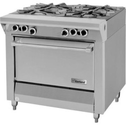 Garland M44S Master Series Liquid Propane 4 Burner 34" Range with Storage Base - 128,000 BTU
