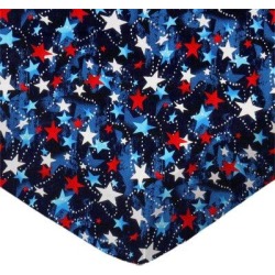 East Urban Home Fitted Pack N Play (Graco Square Playard) Sheet - Patriotic Stars - Made In USA, Size 36.0...