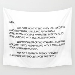 Wall Hanging Tapestry | Sammi Anonymous Letter To Sam by Mocowo - 51" x 60" - Society6