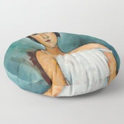 Egon Schiele Houses With Laundry Floor Pillow by Restored Art And History - ROUND - 30" x 30"