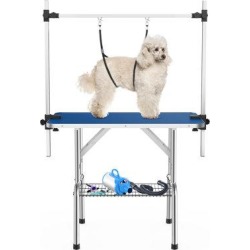 RoomTec Dog Folding Grooming Table, Size 64.0 H x 42.0 W x 24.0 D in | Wayfair 87B9004F03-42in blue dog grooming table-JX