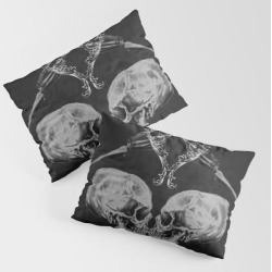 "skull In Love" King Size Pillow Sham by Christyne - STANDARD SET OF 2 - Cotton