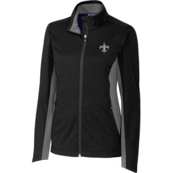 Women's Cutter & Buck Black New Orleans Saints Navigate Softshell Full-Zip Jacket found on Bargain Bro from nflshop.com for USD $102.59