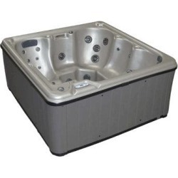Cyanna Valley Spas 6-Person 31-Jet Square Hot tub w/ Ozonator Plastic in White/Brown, Size 79.0 H x 79.0 W in | Wayfair Supreme X Opal/Charcoal found on Bargain Bro from Wayfair for USD $4,483.99