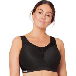 Plus Size Women's High Impact Wire Sport Bra by Glamorise in Black (Size 34 H) found on Bargain Bro from Ellos for USD $48.63