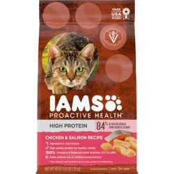 Iams ProActive Health High Protein Chicken & Salmon Recipe Adult Dry Cat Food, 3 lbs.