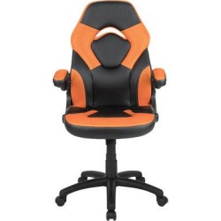 Inbox Zero X10 Gaming Chair Racing Office Ergonomic Computer PC Adjustable Swivel Chair w/ Flip-Up Arms, Blue/Black Leathersoft Faux Leather Wayfair found on Bargain Bro Philippines from Wayfair for $153.75