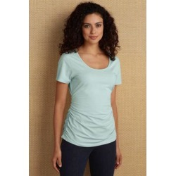 Women Ruched T-Shirt by Soft Surroundings, in Starlight Blue size 1X (18-20)