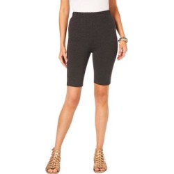 Plus Size Women's Essential Stretch Bike Short by Roaman's in Heather Charcoal (Size 6X) Cycle Gym Workout found on Bargain Bro Philippines from Roamans.com for $26.99