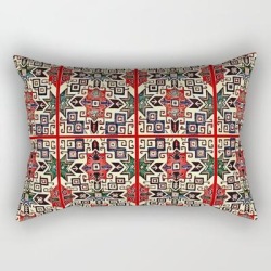 Armenian Folk Art Rectangular Pillow by Donia In Art - Small (17" x 12")