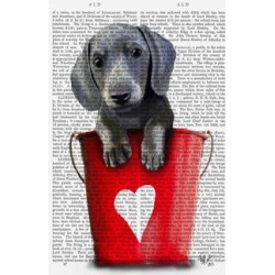 Fab Funky Buckets of Love Dachshund Puppy Canvas Art