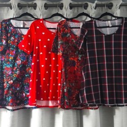 Lularoe Tops | Lularoe Bundle 4 Perfect T S Xs | Color: Black/Red | Size: S found on Bargain Bro from poshmark, inc. for USD $19.00