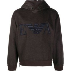 Embroidered Logo Hoodie - Brown - Emporio Armani Sweats