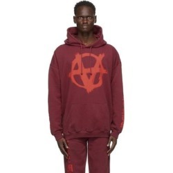 Burgundy Anarchy Gothic Logo Hoodie - Red - Vetements Sweats