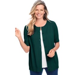 Plus Size Women's Perfect Elbow-Length Sleeve Cardigan by Woman Within in Emerald Green (Size L) Sweater found on Bargain Bro Philippines from fullbeauty for $38.99