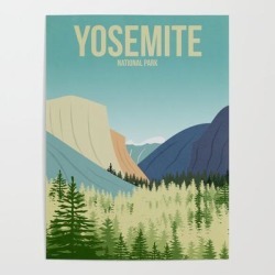 Art Poster | Yosemite National Park - Travel Poster - Minimalist Art Print by Harknettprints - 18" X 24" - Society6