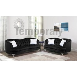 Best Quality Furniture 2-piece Velvet Tufted Sofa and Loveseat Set
