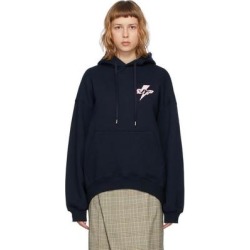 Navy Logo Hoodie - Blue - SJYP Sweats