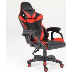 Inbox Zero Adjustable Ergonomic Swiveling Gaming Chair Game Chair in Black/Red, Size 51.6 H x 26.2 W x 24.2 D in | Wayfair found on Bargain Bro from Wayfair for USD $235.59