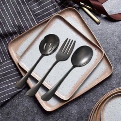 Ebern Designs Zoela 8 Piece Flatware Set, Service for 2 Stainless Steel in Black/Gray | Wayfair ED97BF89ABF9475282AF6C0D4E3AF01E found on Bargain Bro Philippines from Wayfair for $73.99