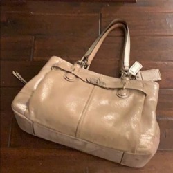 Coach Bags | Coach Metallic Gold Leather Satchel Purse | Color: Gold/Silver | Size: 14 X 8 X 6 Inches Approximately found on Bargain Bro Philippines from poshmark, inc. for $70.00