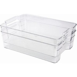 Prep & Savour Clear Refrigerator Organizers, Large Sized Clear Bins For Fridge, Containers For Fridge & Freezer, Multipurpose Storage For Kitchen