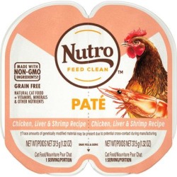 Nutro Perfect Portions Grain Free Natural Pate Real Chicken Liver & Shrimp Recipe Adult Wet Cat Food, 2.6 oz., Case of 24, 24 X 2.6 OZ