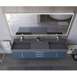 Amazon 72" Wall Mounted Bathroom Vanity Set w/ Gray Top