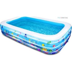 First United Corp 2 Ft x 10 Ft x 6 Ft Plastic Inflatable Pool Plastic in Blue, Size 24.0 H x 120.0 W in | Wayfair MD2949381 found on Bargain Bro from Wayfair for USD $125.39