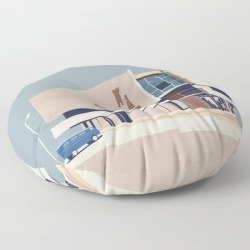 Soviet Modernism: Chess House In Yerevan Floor Pillow by Nvard Yerkanian - ROUND - 30" x 30"