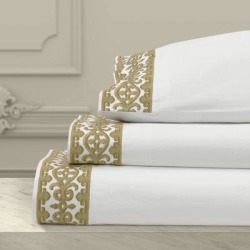 Five Queens Court Makayla 300 Damask Sheet Set 100% Cotton, Size 80.0 H x 78.0 W in | Wayfair 2785030WKSS found on Bargain Bro Philippines from Wayfair for $286.99