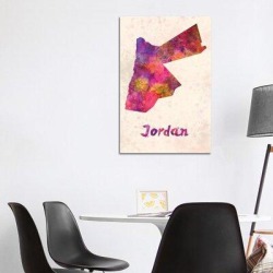 East Urban Home Jordan in Watercolor by Paul Rommer - Wrapped Canvas Graphic Art Metal in Green, Size 40.0 H x 26.0 W x 0.75 D in | Wayfair