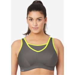 Plus Size Women's No-Bounce Camisole Sport Bra by Glamorise in Grey Yellow (Size 38 F) found on Bargain Bro from Ellos for USD $49.39