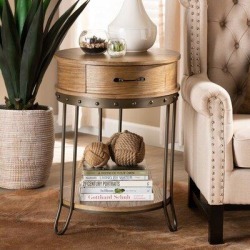 Williston Forge Ehmann 3 Legs End Table w/ Storage Wood in Black/Brown, Size 25.5 H x 17.0 W x 17.0 D in | Wayfair 41ED2E6F96964A94BE745005814DAD99