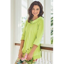 Women's Chrissie Tunic Top by Soft Surroundings, in Lime Light size XS (2-4)
