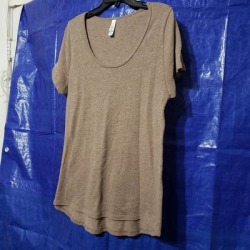 Lularoe Tops | Knit Lularoe Classic Tee | Color: Brown/Tan | Size: L found on Bargain Bro from poshmark, inc. for USD $7.60