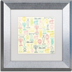 Trademark Fine Art 'Yummy Veggies' Framed Graphic Art Print Canvas & Fabric in Blue/Pink, Size 11