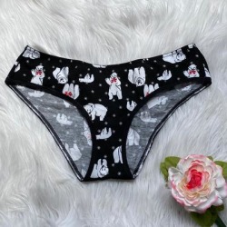 Victoria's Secret Intimates & Sleepwear | Vs Ruched Back Polar Bear Lowrise Hiphugger Panty | Color: Black/White | Size: M found on Bargain Bro Philippines from poshmark, inc. for $14.00