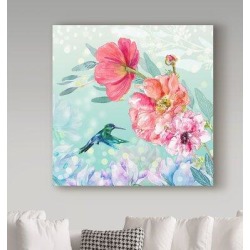Winston Porter Anjelien Evening Garden II' Watercolor Painting Print on Wrapped Canvas & Fabric in Pink, Size 24.0 H x 24.0 W x 2.0 D in Wayfair found on Bargain Bro from Wayfair for USD $52.43