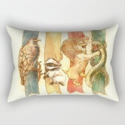 House Brawl Rectangular Pillow by Alice X. Zhang - Small (17" x 12")