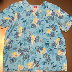 Disney Tops | Disney Scrub Top | Color: White/Silver | Size: L found on Bargain Bro Philippines from poshmark, inc. for $18.00